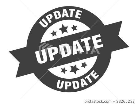 update sign. update black round ribbon sticker - Stock Illustration ...