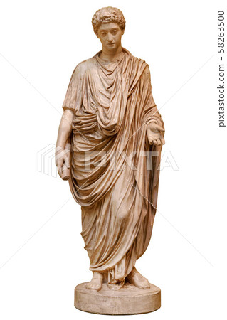 Young roman emperor Commodus statue isolated over white background. Lucius Aurelius Commodus reign Young roman emperor Commodus statue isolated over white background. Lucius Aurelius Commodus reign 58263500