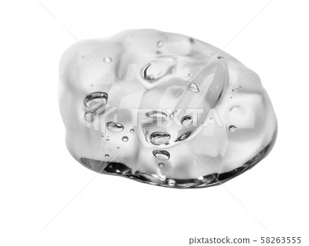 Squeezed cosmetic clear cream gel texture Iisolated on white background. Close up photo of Squeezed cosmetic clear cream gel texture Iisolated on white background. Close up photo of 58263555