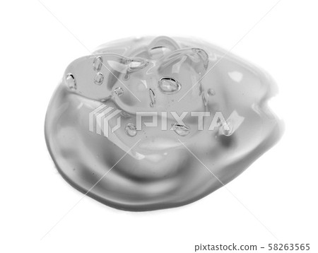 Squeezed cosmetic clear cream gel texture Iisolated on white background. Close up photo of 58263565