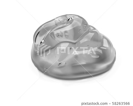 Squeezed cosmetic clear cream gel texture Iisolated on white background. Close up photo of 58263566
