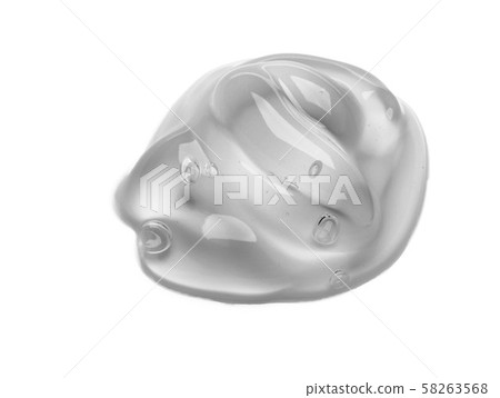 Squeezed cosmetic clear cream gel texture Iisolated on white background. Close up photo of 58263568