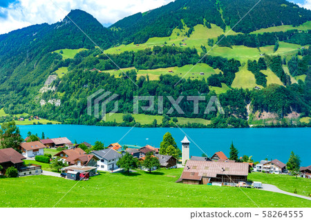 Swiss village Lungern, Switzerland Swiss village Lungern, Switzerland 58264555