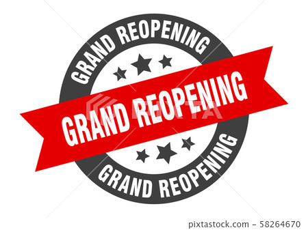 grand reopening sign. grand reopening black-red 58264670