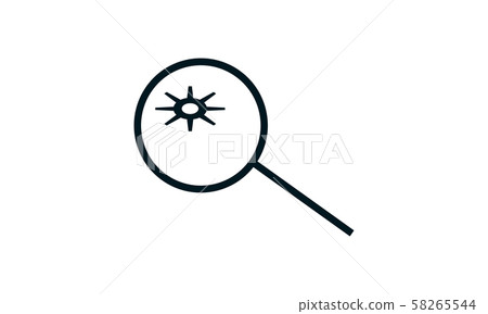 Searching virus icon vector illustration. Searching virus icon vector illustration. 58265544