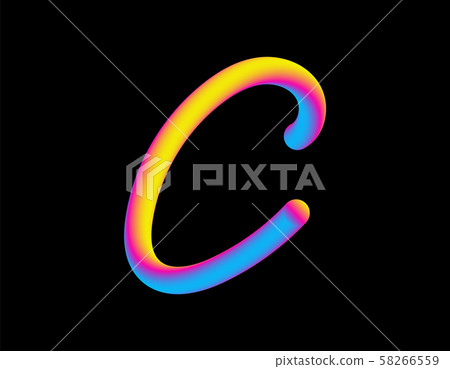 Letter C. Abstract Letter Blend Line. Logo symbol 58266559
