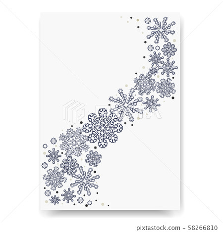 White background with white snowflakes with shadow White background with white snowflakes with shadow 58266810