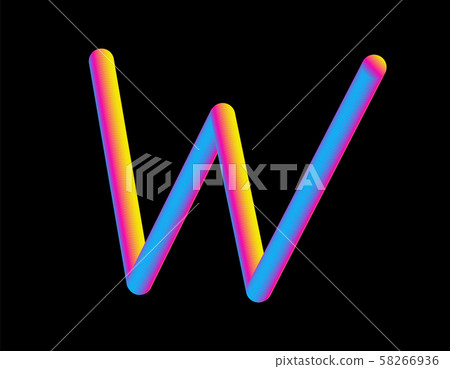 Letter W. Abstract Letter Blend Line. Logo symbol 58266936