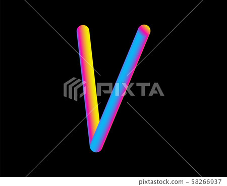 Letter V. Abstract Letter Blend Line. Logo symbol Letter V. Abstract Letter Blend Line. Logo symbol 58266937
