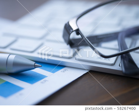 Business image · graph · keyboard · glasses Business image · graph · keyboard · glasses 58267400