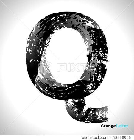 Grunge Vector Letter Q. Black Font Sketch Style Symbol Grunge Vector Letter Q. Black Font Sketch Style Symbol 58268906