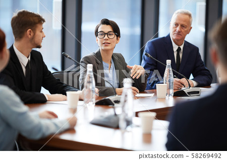 Discussion at Business Conference 58269492