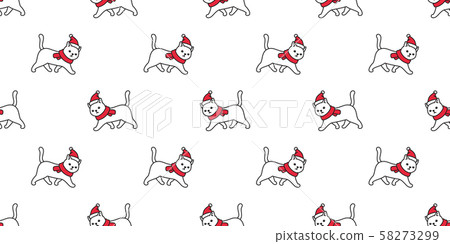 cat seamless pattern Christmas vector Santa... - Stock Illustration ...
