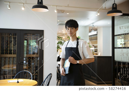 Male cafe clerk 58274416