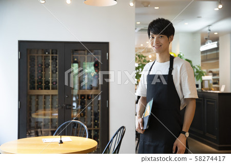 Male cafe clerk 58274417
