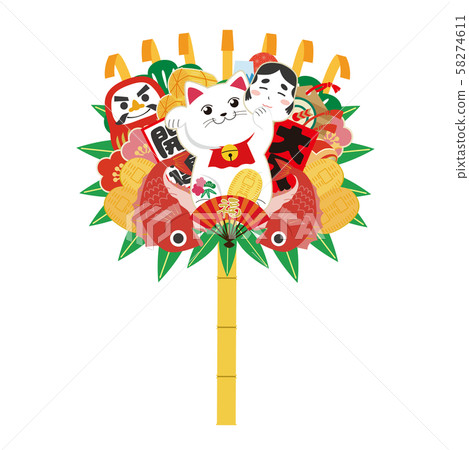 New Year's card material New Year's card Japanese pattern Japanese style gifts Rake beckoning cat 58274611
