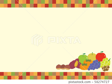Autumn frame autumn taste fallen leaves colored leaves fruit 58274727
