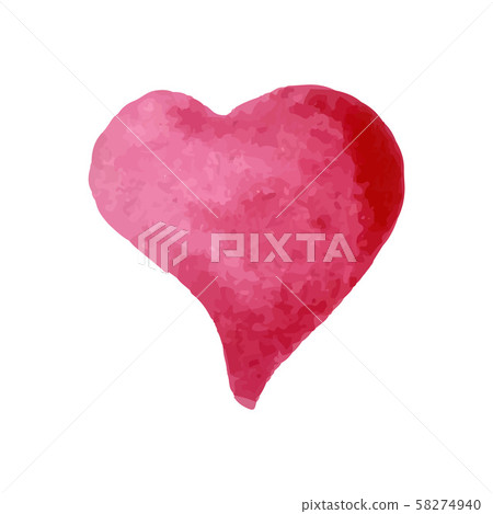 Isolated red watercolor heart in vector - Stock Illustration [58274940 ...