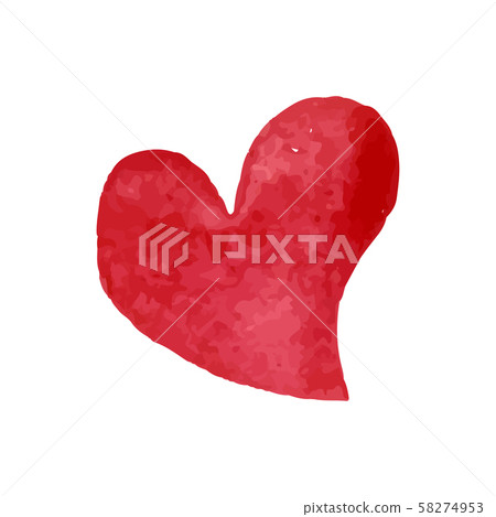 Isolated red watercolor heart in vector - Stock Illustration [58274953 ...