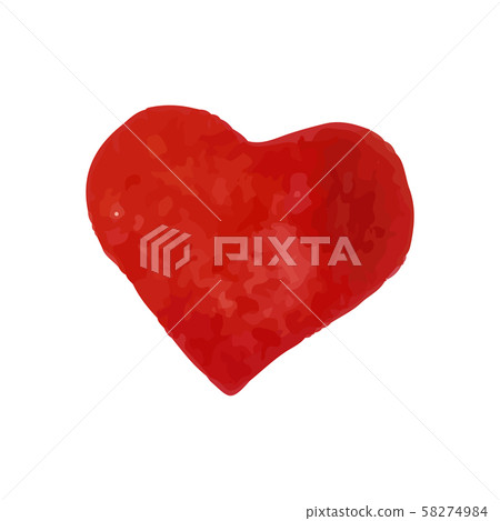 Isolated red watercolor heart in vector - Stock Illustration [58274984 ...