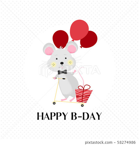 Isolated cute cartoon Mouse 58274986