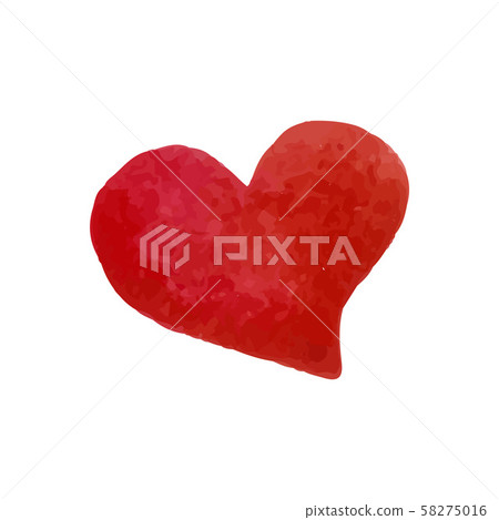 Isolated red watercolor heart in vector - Stock Illustration [58275016 ...
