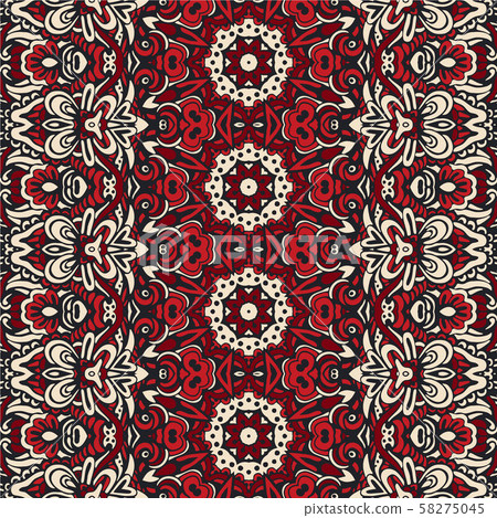 Textile fabric ikat design folk art ornament 58275045