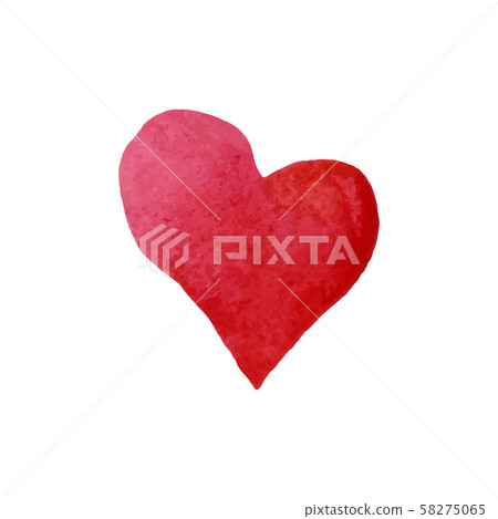 Isolated red watercolor heart in vector - Stock Illustration [58275065 ...