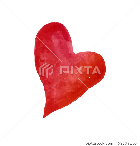 Isolated red watercolor heart in vector - Stock Illustration [58275116 ...