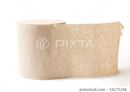 Old style toilet paper on white 58275286