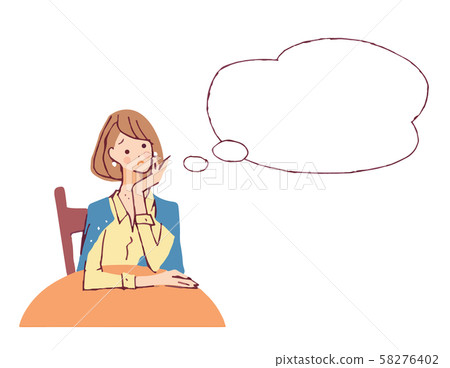 心疼的女人和語音泡沫 58276402