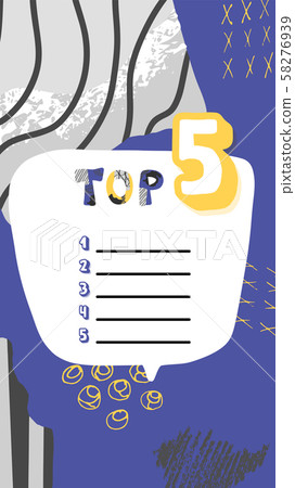 Top 5 list blank. Vector template dsign. Top 5 list blank. Vector template dsign. 58276939