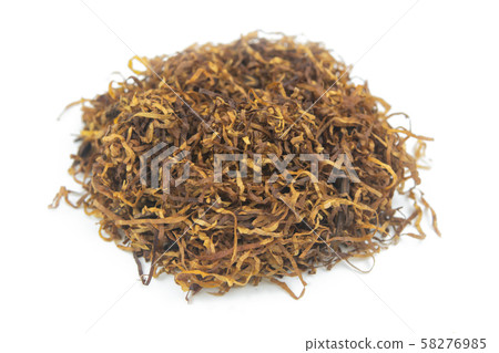 Dried tobacco leaf isolated on white background. 58276985
