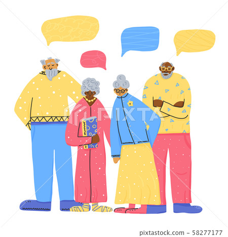 Group of old people isolated. Vector illustration. Group of old people isolated. Vector illustration. 58277177