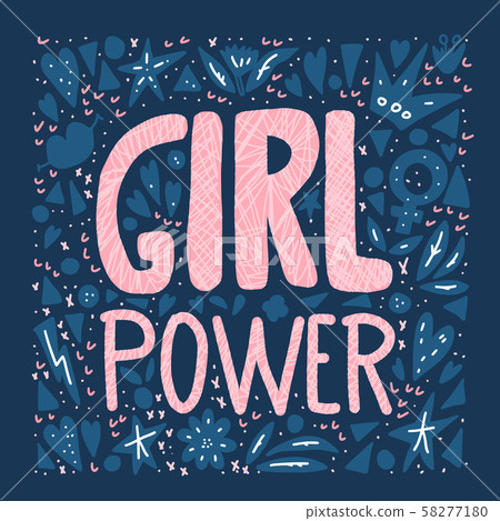 Girl power poster. Vector concept illustration. Girl power poster. Vector concept illustration. 58277180