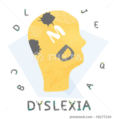 Dyslexia concept Vector sign with stylized letters Dyslexia concept Vector sign with stylized letters 58277220