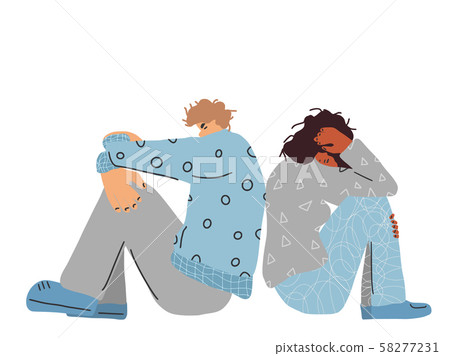 Man and woman are at issue. Vector illustartion Man and woman are at issue. Vector illustartion 58277231