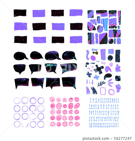 Set of different elements for collage. Vector Set of different elements for collage. Vector 58277247