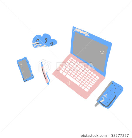 Set of freelance flat things. Vector illustration. 58277257