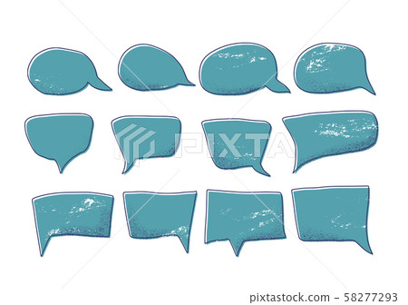 Speech bubbles hand drawn set. Vector illustration Speech bubbles hand drawn set. Vector illustration 58277293