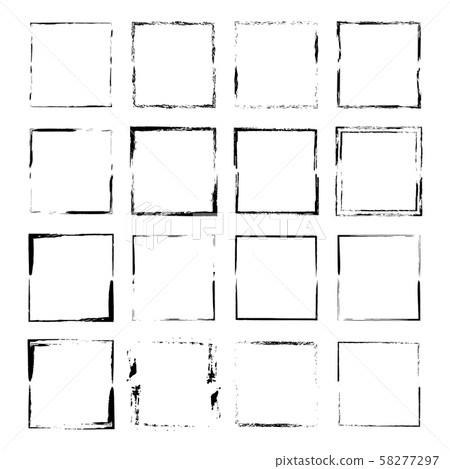 Set of grunge black frames. Brushes borders. Set of grunge black frames. Brushes borders. 58277297