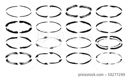 Set of grunge black frames. Brushes borders. Set of grunge black frames. Brushes borders. 58277299
