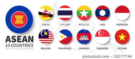 Asean . Association Of Southeast Asian Nations . - Stock Illustration 