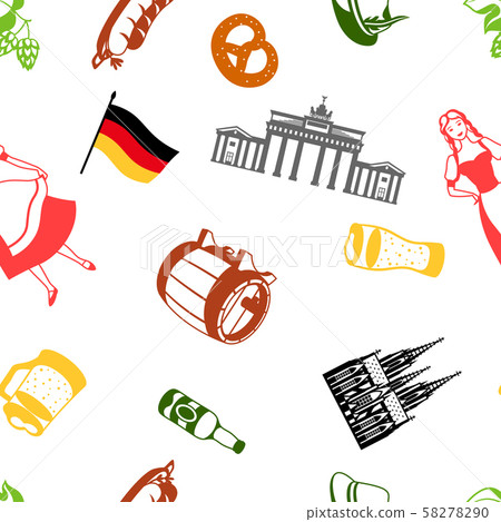German seamless pattern. Germany national... - Stock Illustration ...