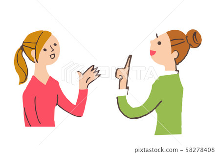 Two young women having a conversation 58278408