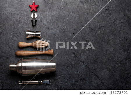 Cocktail utensils. Set of bar tools Cocktail utensils. Set of bar tools 58278701