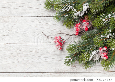 Christmas card with fir tree branch Christmas card with fir tree branch 58278732