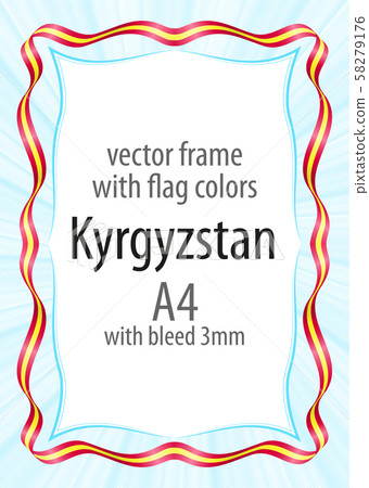 Frame and border of ribbon with the colors of the Frame and border of ribbon with the colors of the 58279176