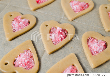 The process of making cookies and Christmas gingerbread at home. The process of making cookies and Christmas gingerbread at home. 58281279
