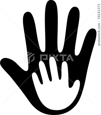Adult and child hand 58281373